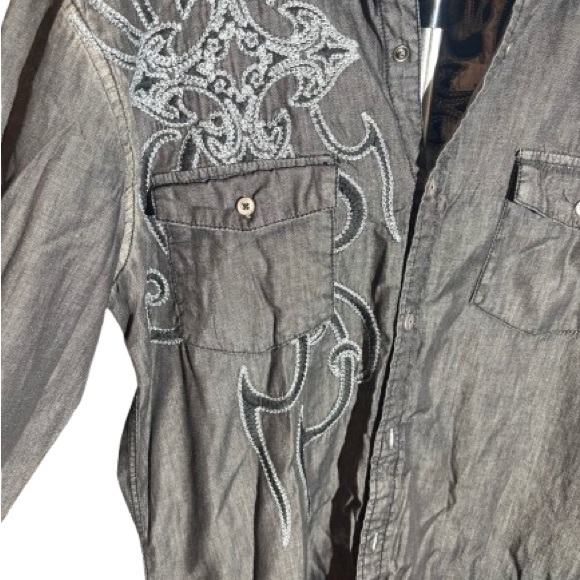 2/$20 Roar Gray Lightweight Shirt Jacket with Collared Design - Picture 2 of 8